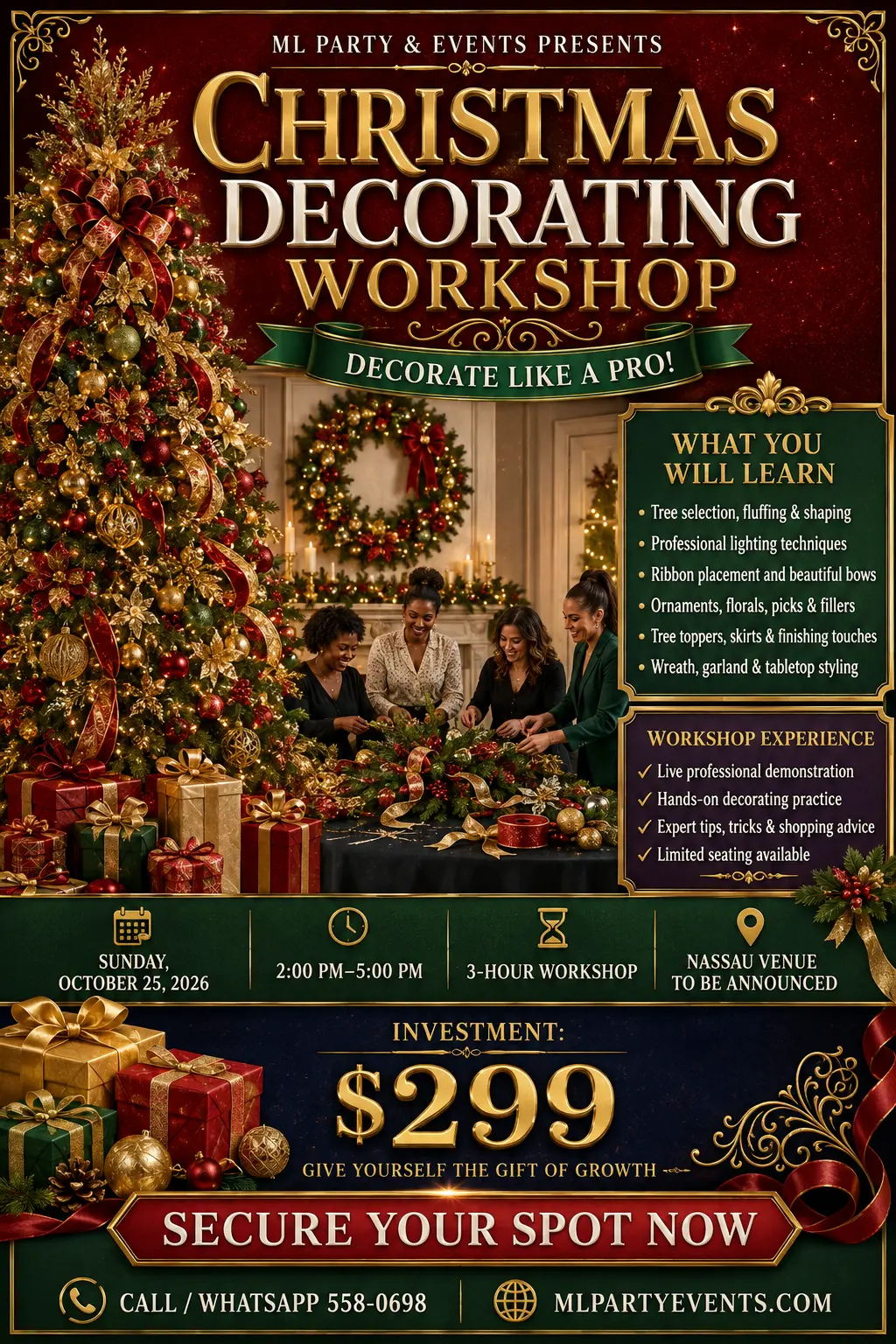 Christmas Decorating Workshop flyer