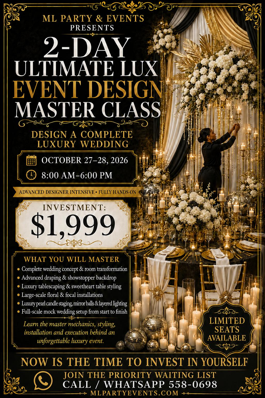 2-Day Ultimate Lux Event Design Master Class flyer