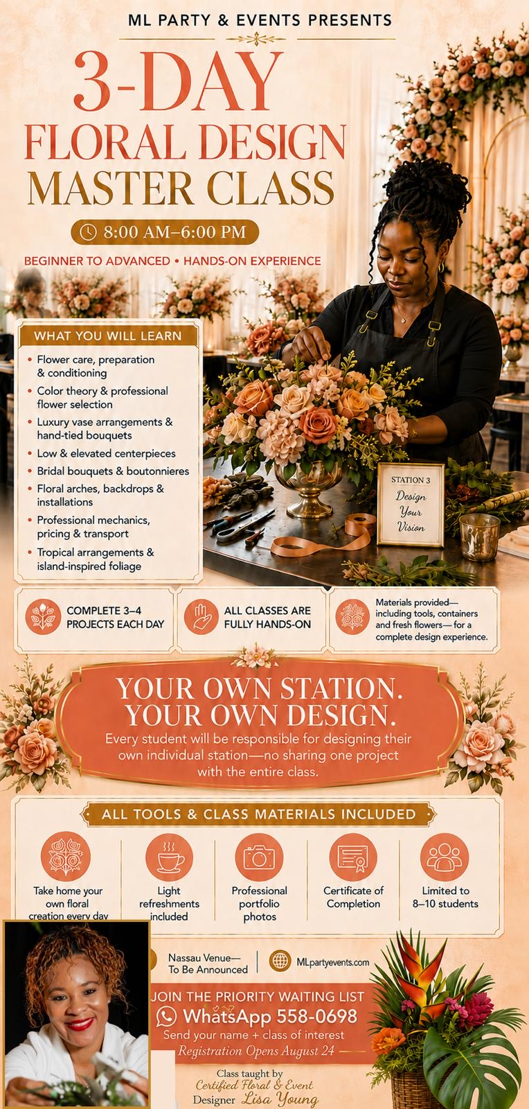 3-Day Floral Design Master Class flyer