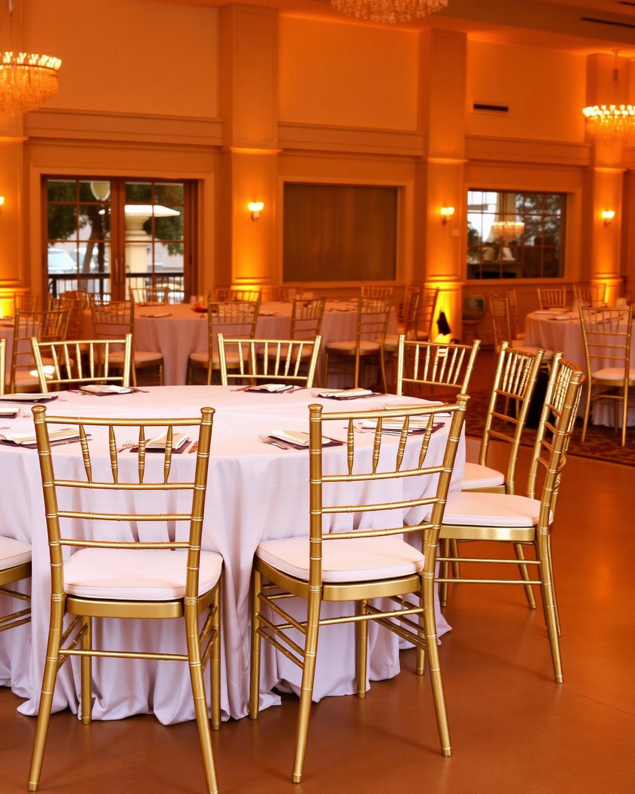 Gold Chiavari chairs